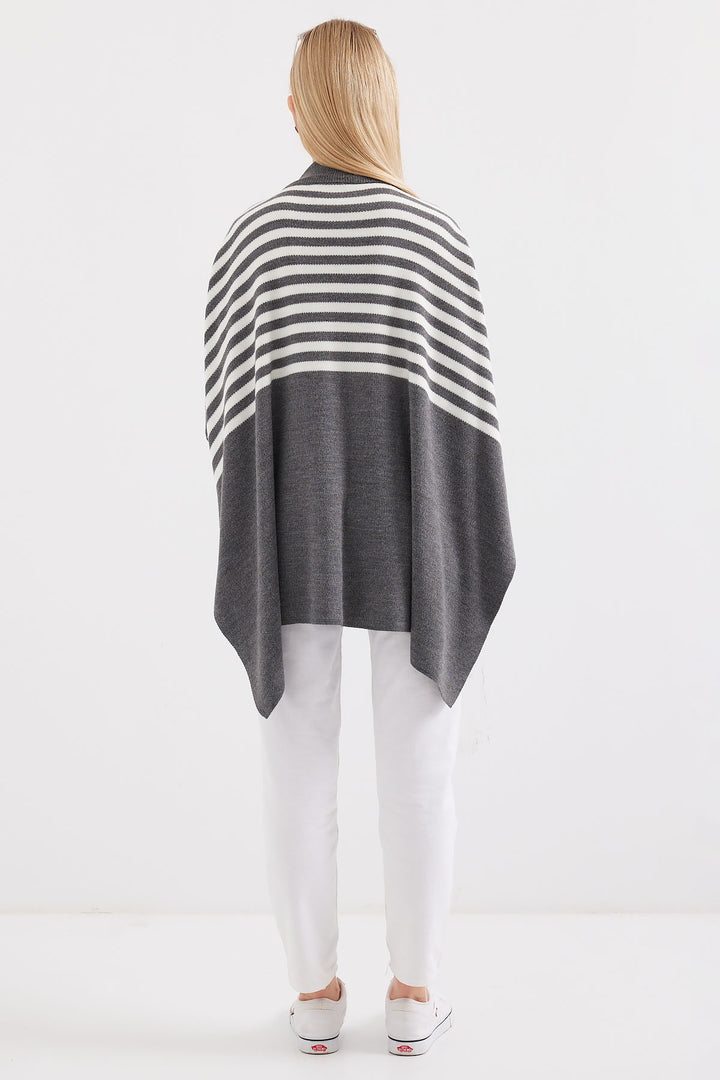 Bigdart 15783 Pull Poncho Fendu - f.Griss