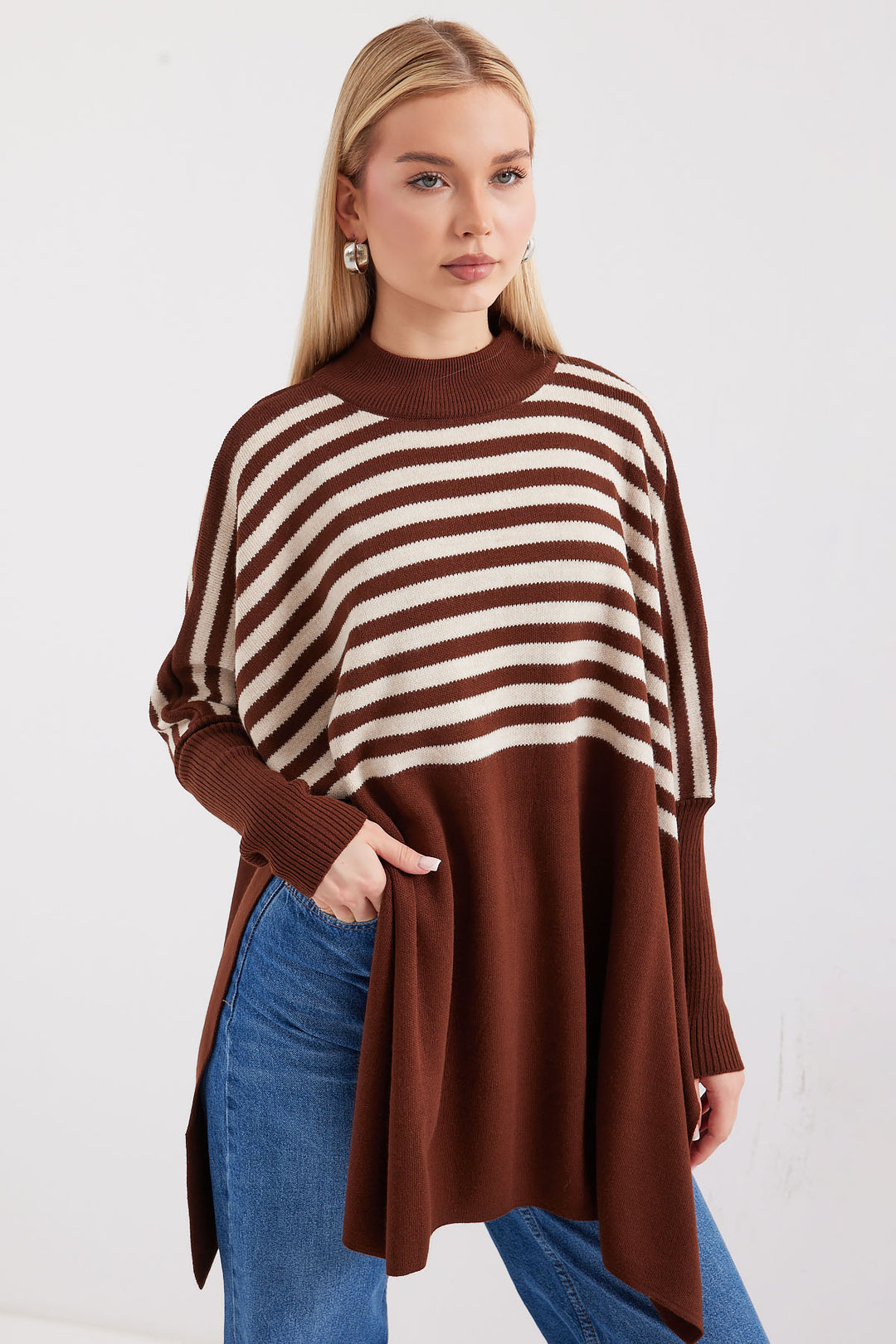 Bigdart Pull poncho fendu 15783 - Marron