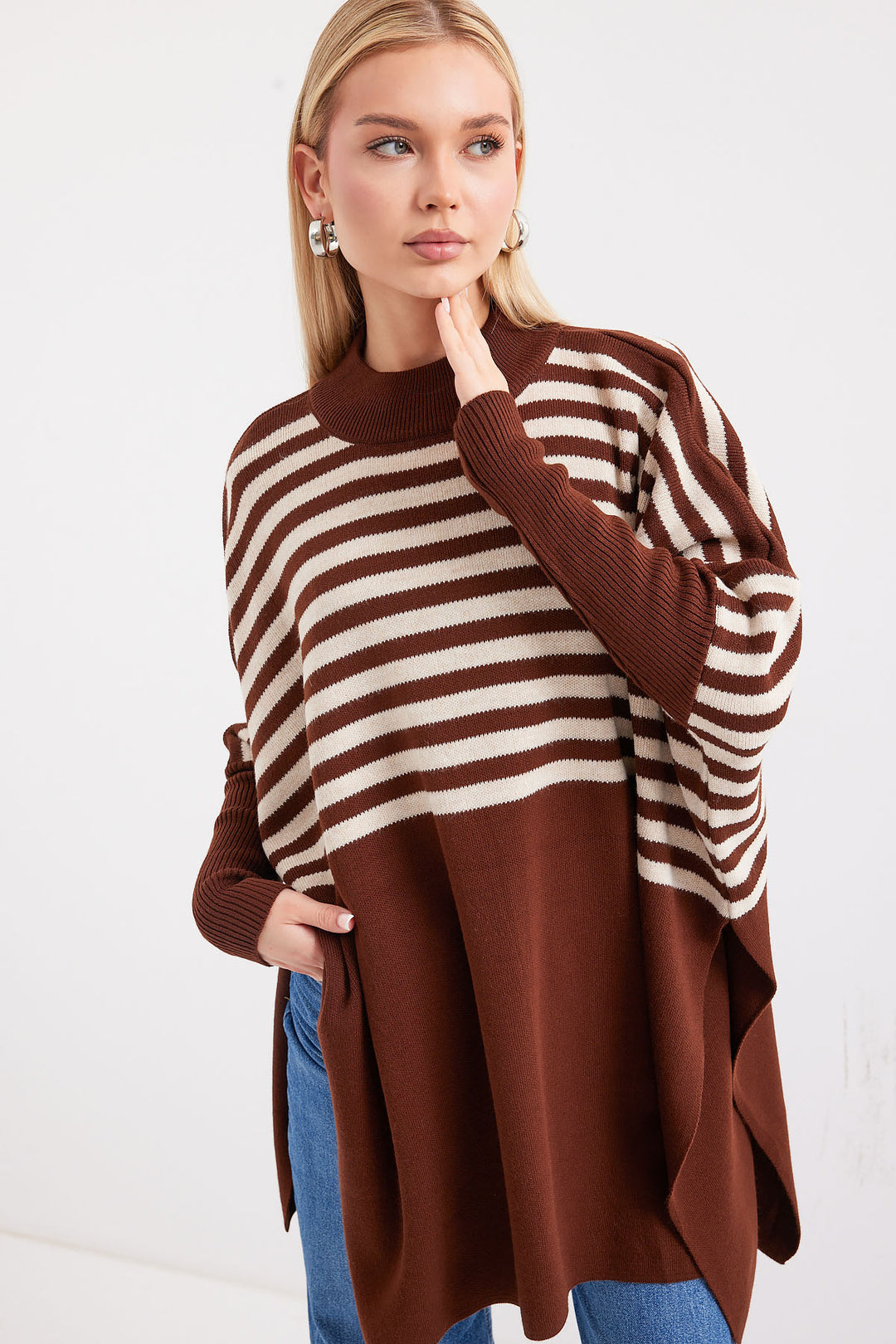 Bigdart Pull poncho fendu 15783 - Marron