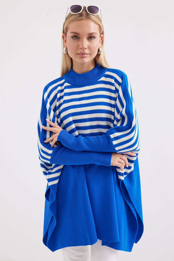 Bigdart 15783 Pull Poncho Fendu - f. Bleu roi