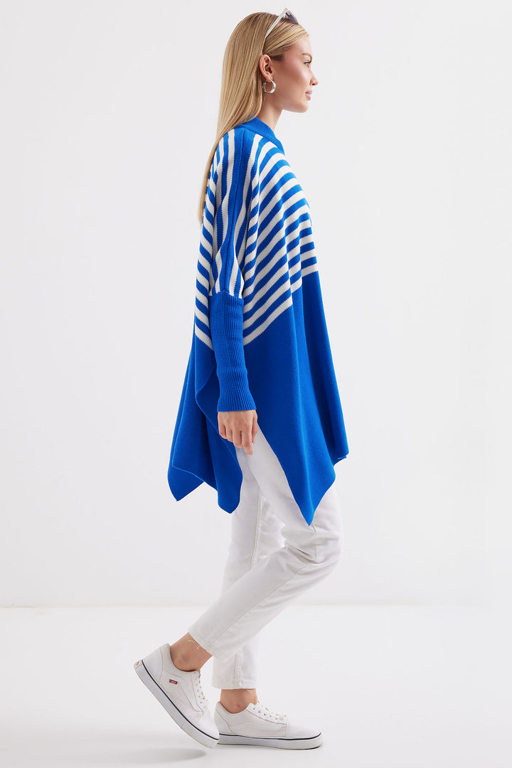 Bigdart 15783 Pull Poncho Fendu - f. Bleu roi