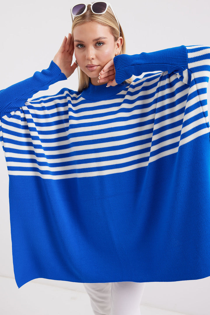 Bigdart 15783 Pull Poncho Fendu - f. Bleu roi