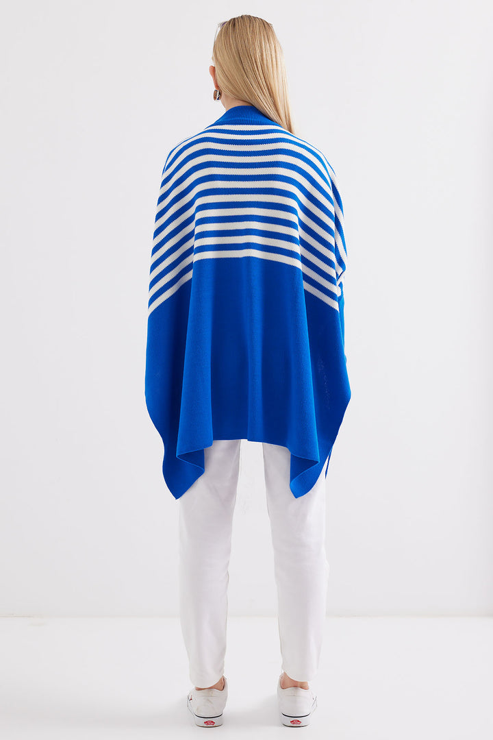 Bigdart 15783 Pull Poncho Fendu - f. Bleu roi