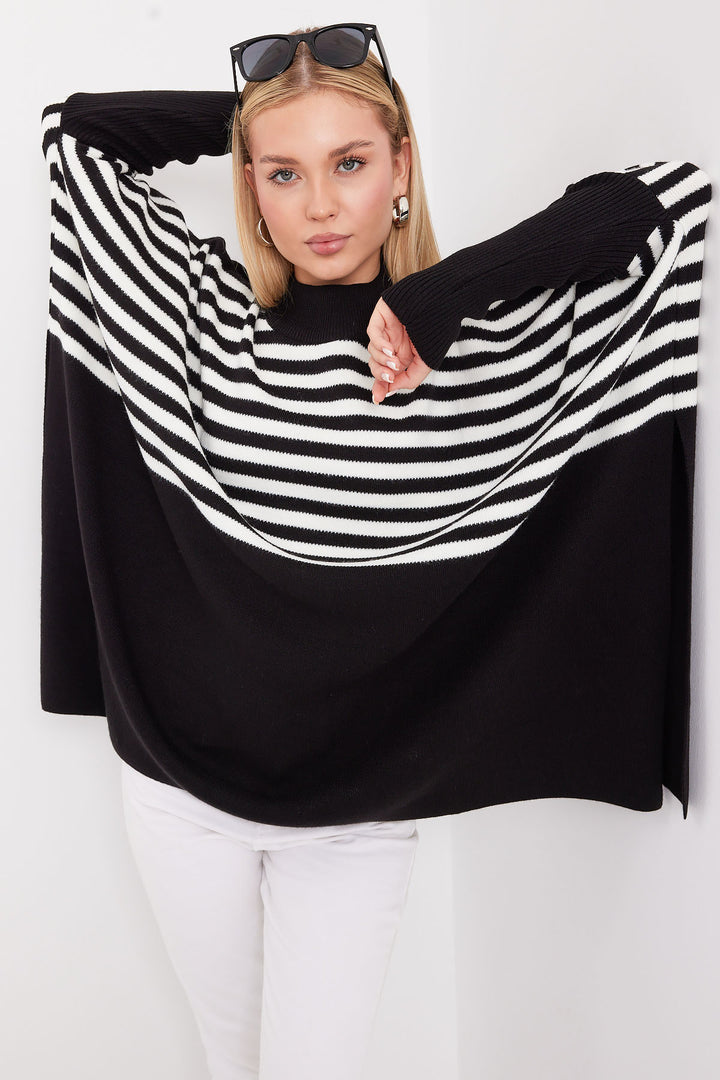 Bigdart 15783 Pull Poncho Fendu - f. Noir