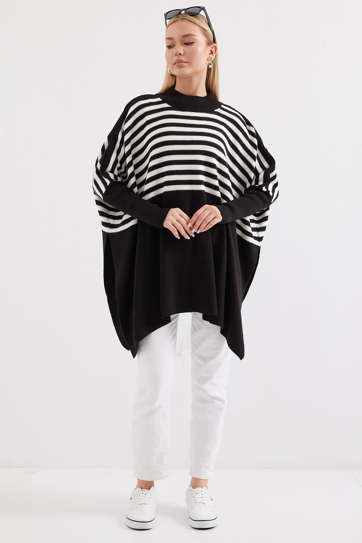 Bigdart 15783 Pull Poncho Fendu - f. Noir