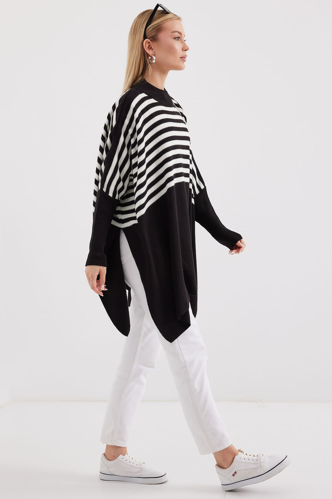 Bigdart 15783 Pull Poncho Fendu - f. Noir