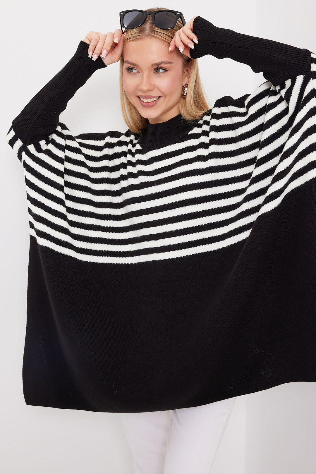 Bigdart 15783 Pull Poncho Fendu - f. Noir