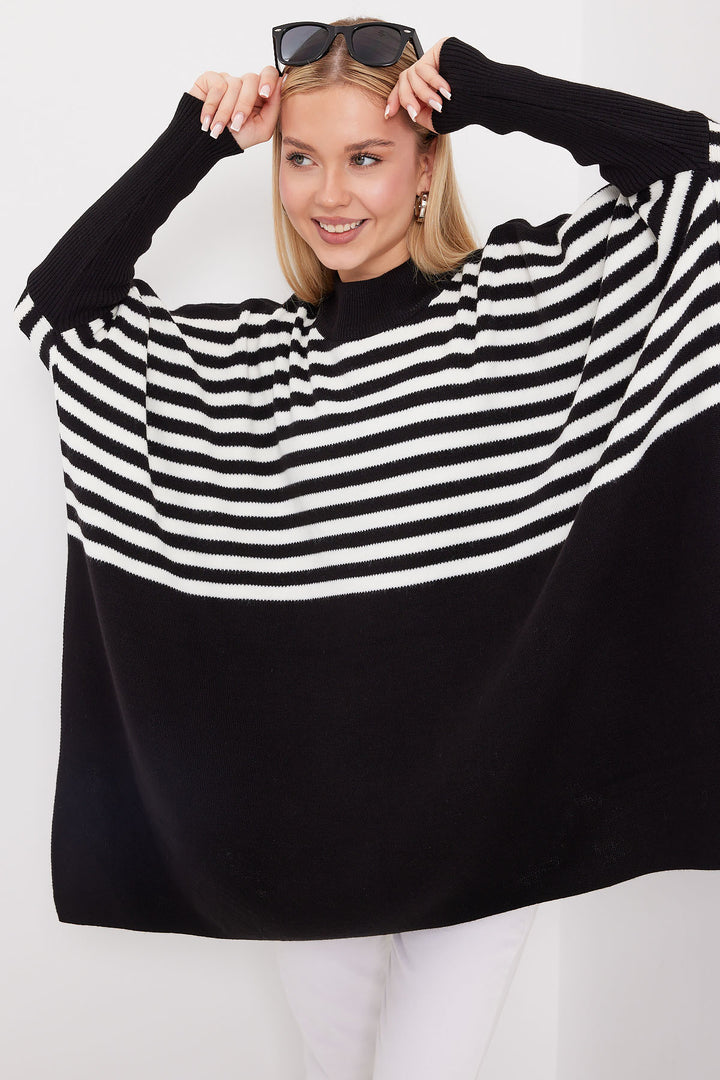 Bigdart 15783 Pull Poncho Fendu - f. Noir