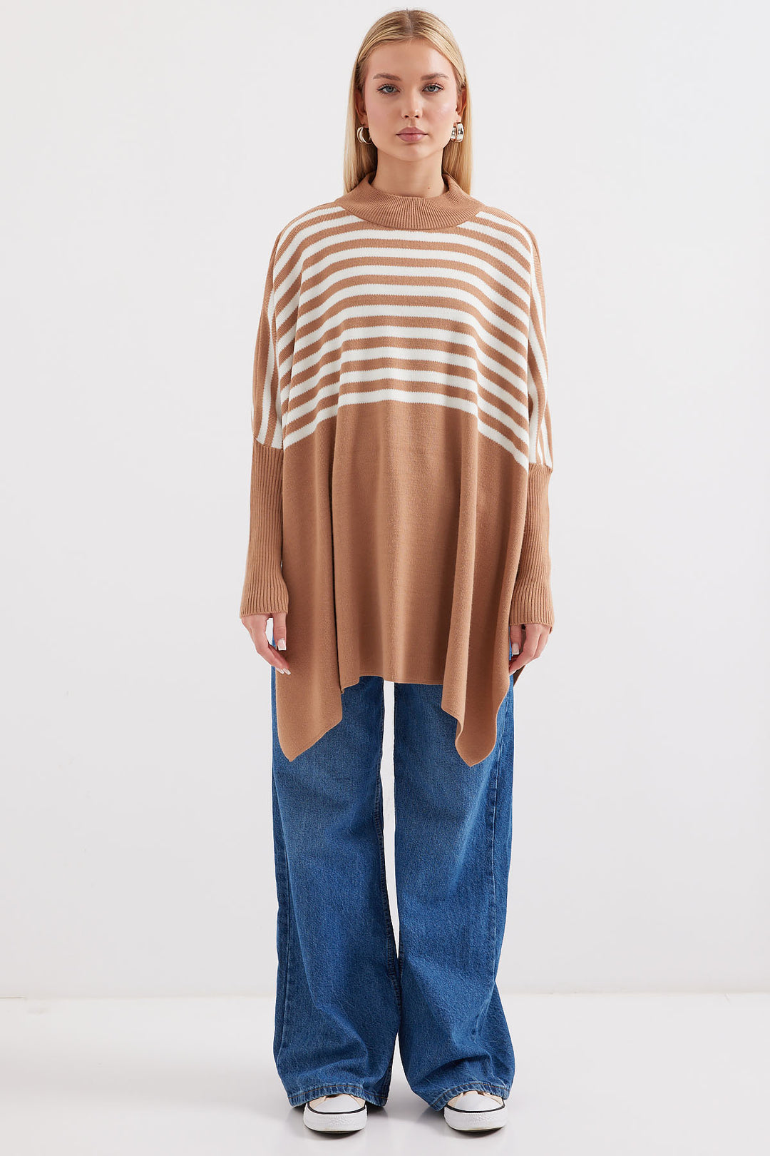 Bigdart 15783 Pull poncho fendu - Vison