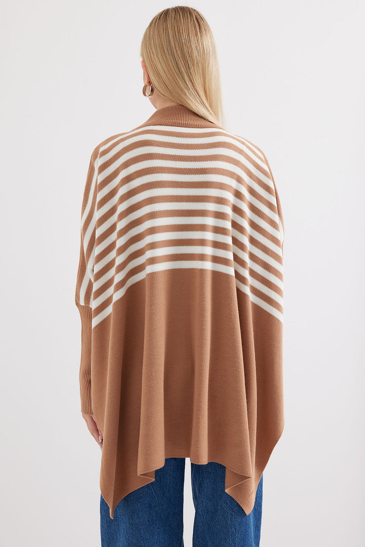 Bigdart 15783 Pull poncho fendu - Vison