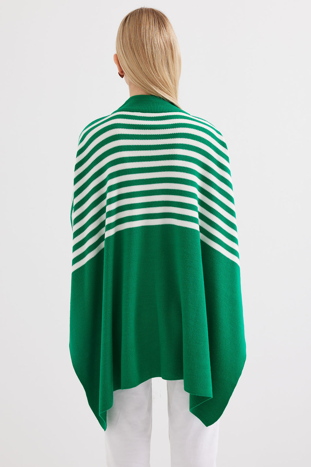 Bigdart 15783 Pull poncho fendu - Vert foncé