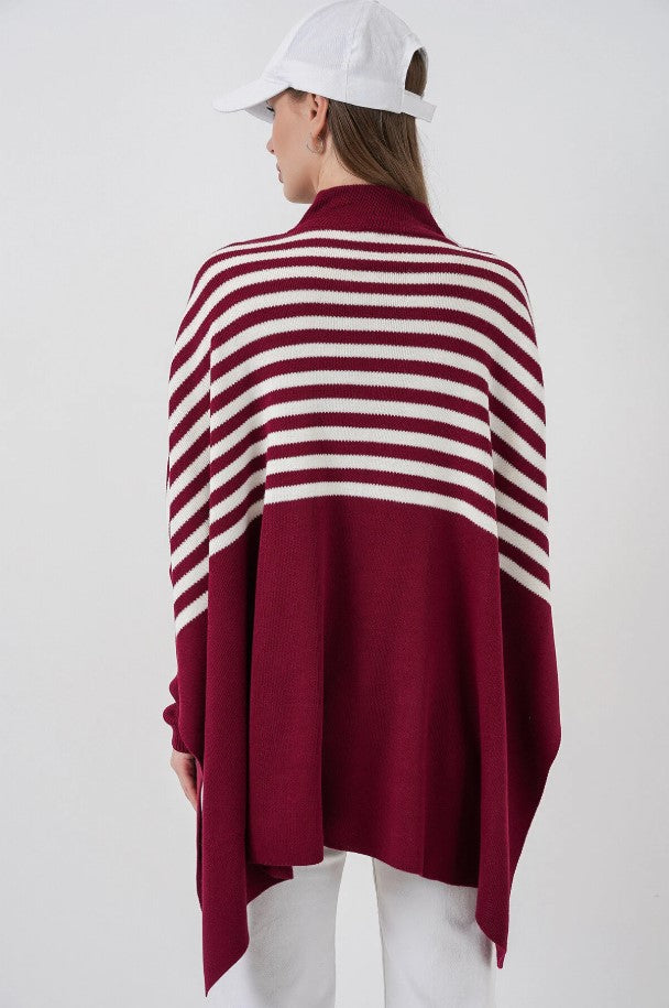 Bigdart 15783 Pull Poncho Fendu - h. Bordeaux