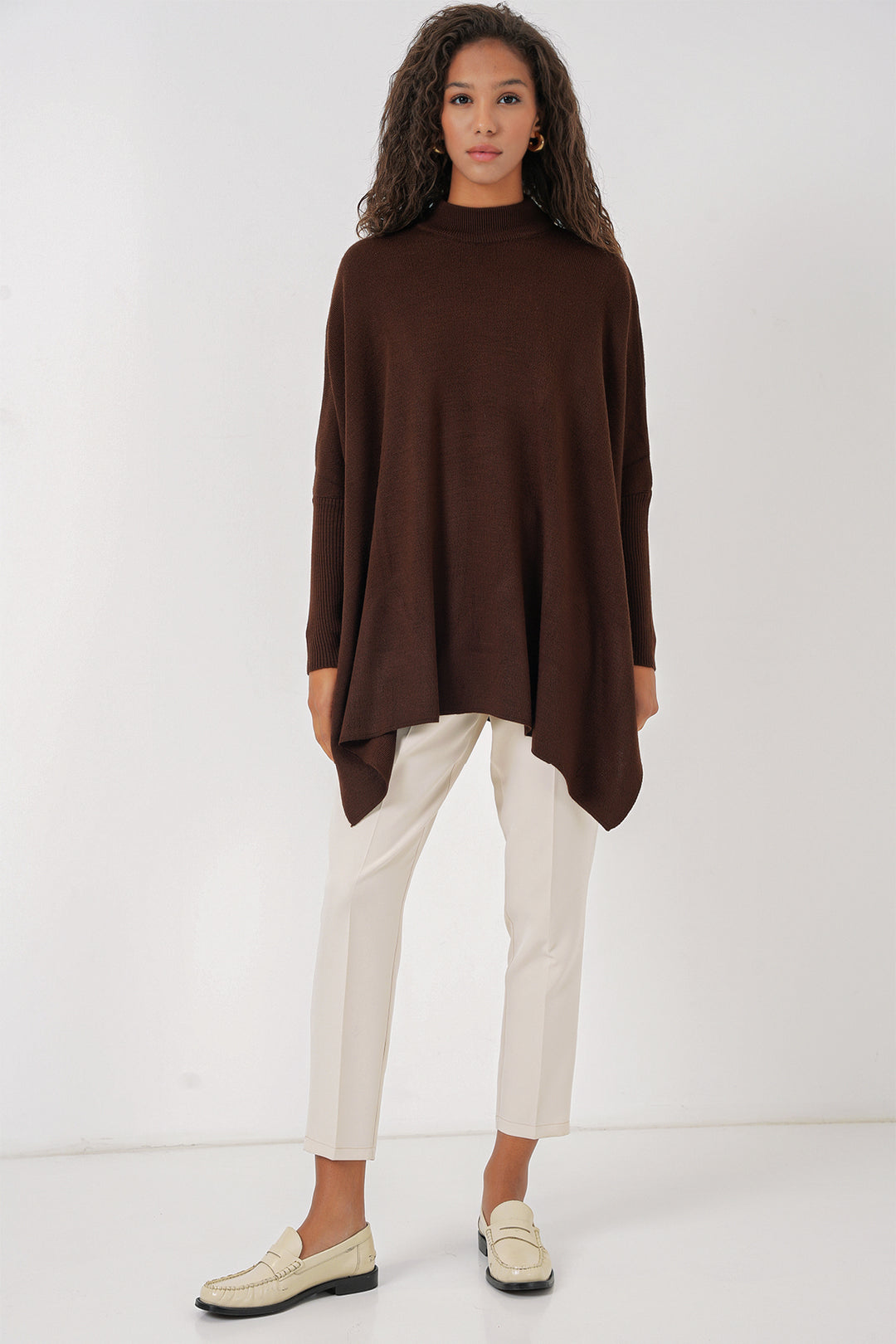 Bigdart Pull poncho avec fente 15783 - Marron