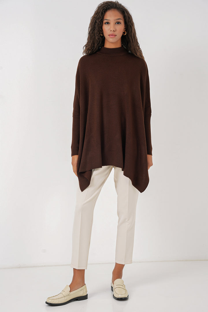 Bigdart Pull poncho avec fente 15783 - Marron