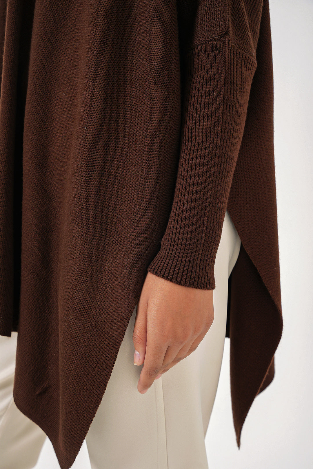 Bigdart Pull poncho avec fente 15783 - Marron