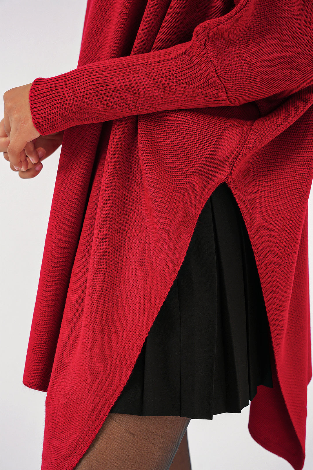 Bigdart 15783 Pull poncho fendu - Rouge