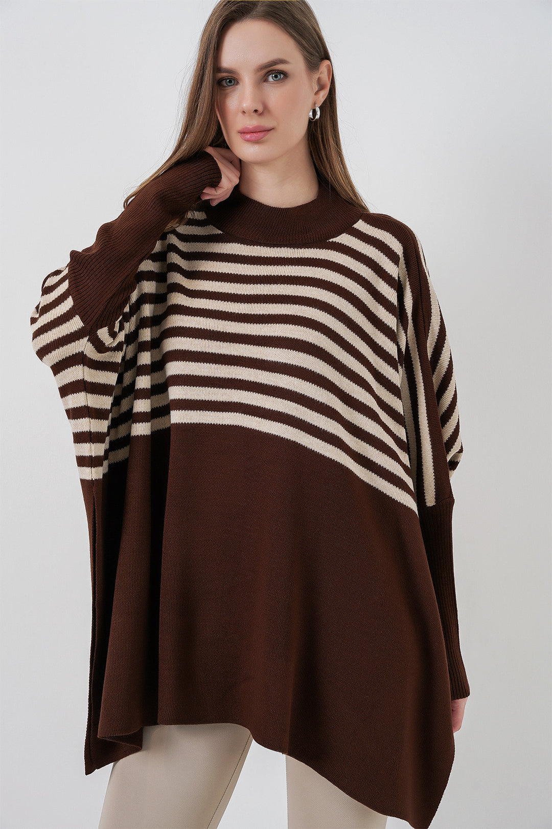 Bigdart 15783 Pull Poncho Fendu - m. Marron