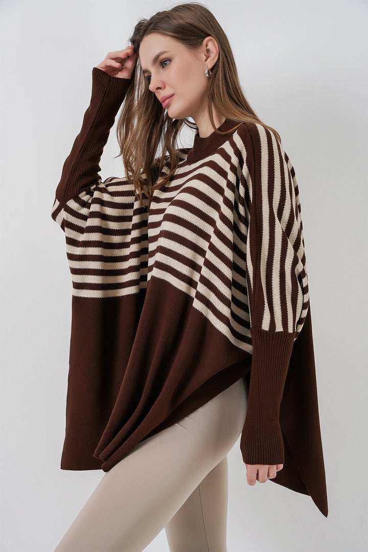 Bigdart 15783 Pull Poncho Fendu - m. Marron