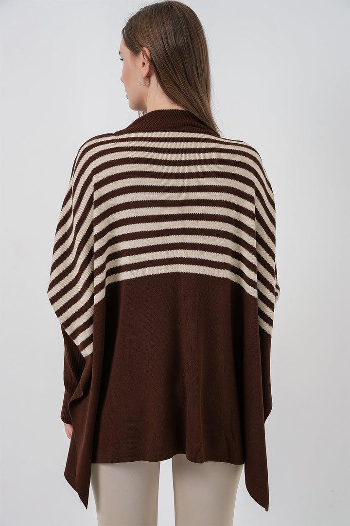 Bigdart 15783 Pull Poncho Fendu - m. Marron
