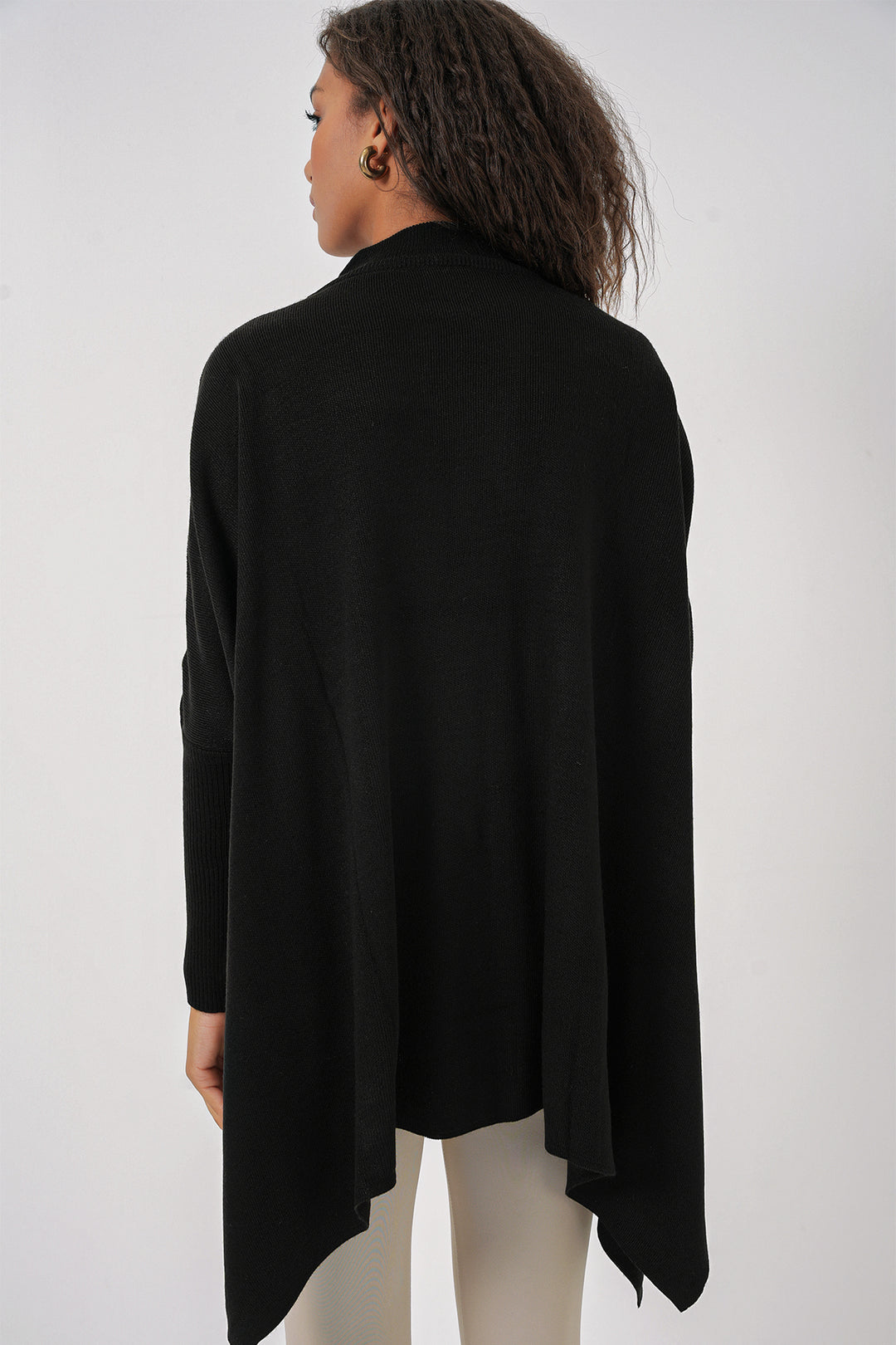 Bigdart 15783 Pull poncho fendu - Noir