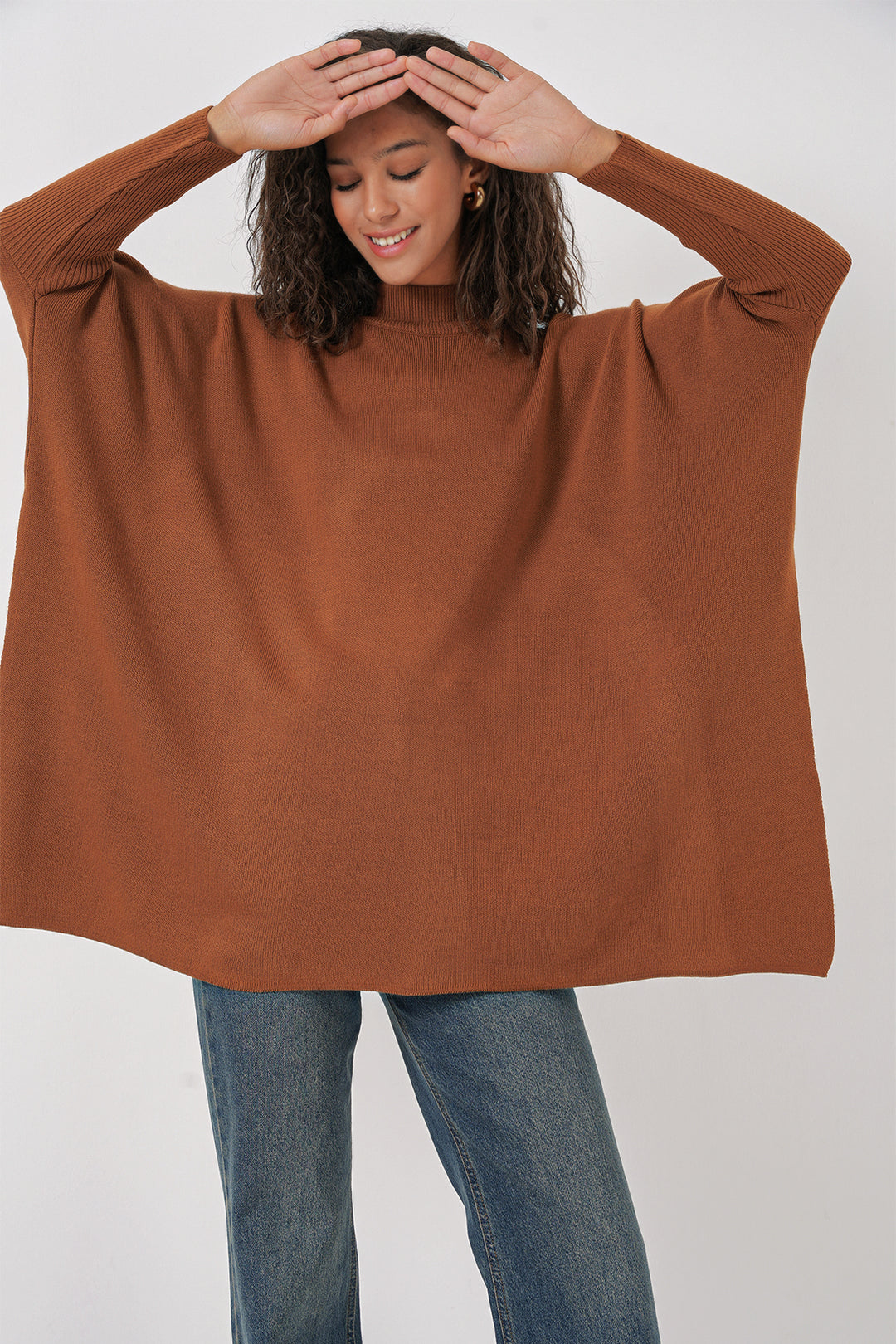Bigdart Pull Poncho Fendu 15783 - Tabacc
