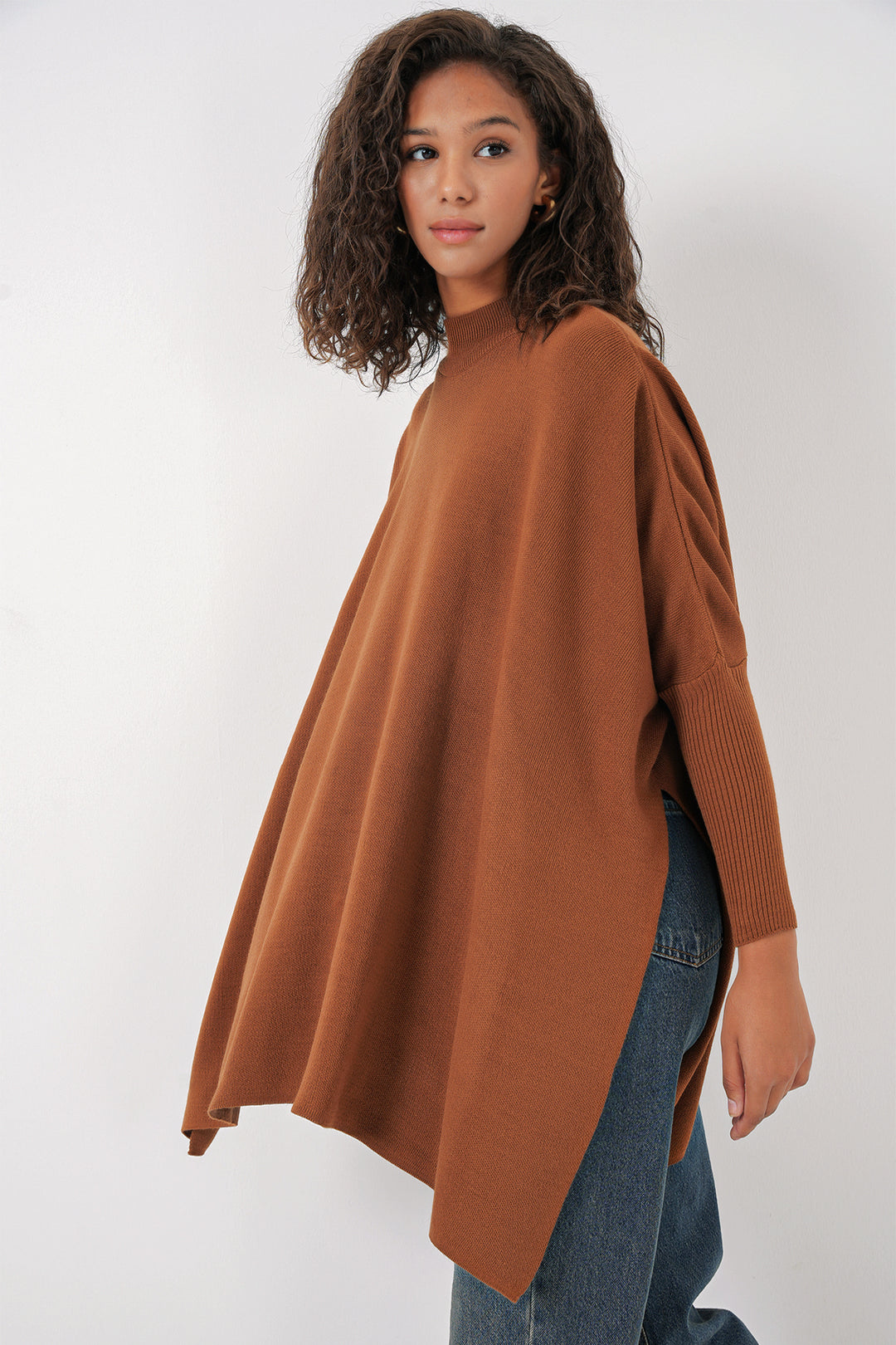 Bigdart Pull Poncho Fendu 15783 - Tabacc