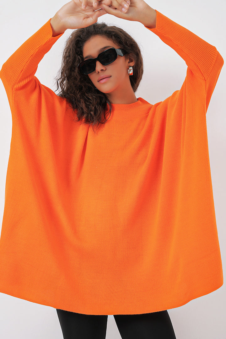 Bigdart 15783 Pull poncho fendu - Orange