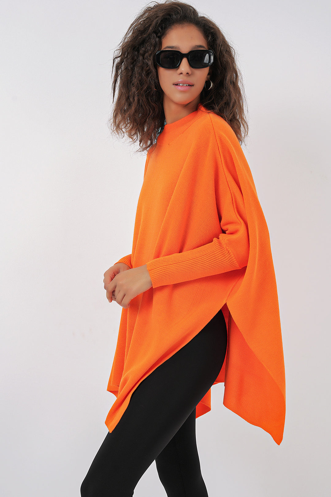 Bigdart 15783 Pull poncho fendu - Orange