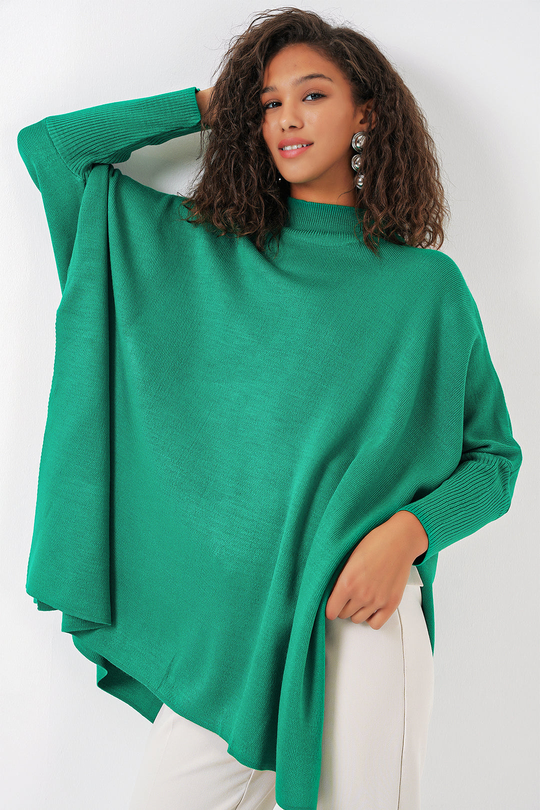 Bigdart Pull poncho avec fente - Vert