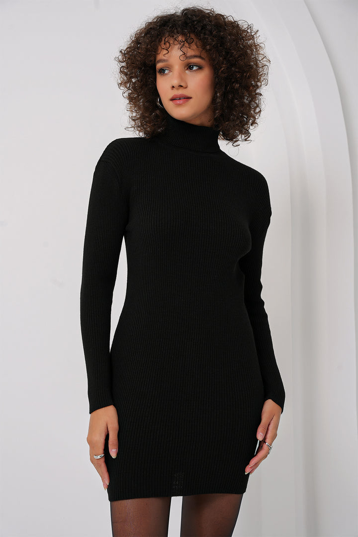 Bigdart 15797 Robe Tricot Col Montant - Noir