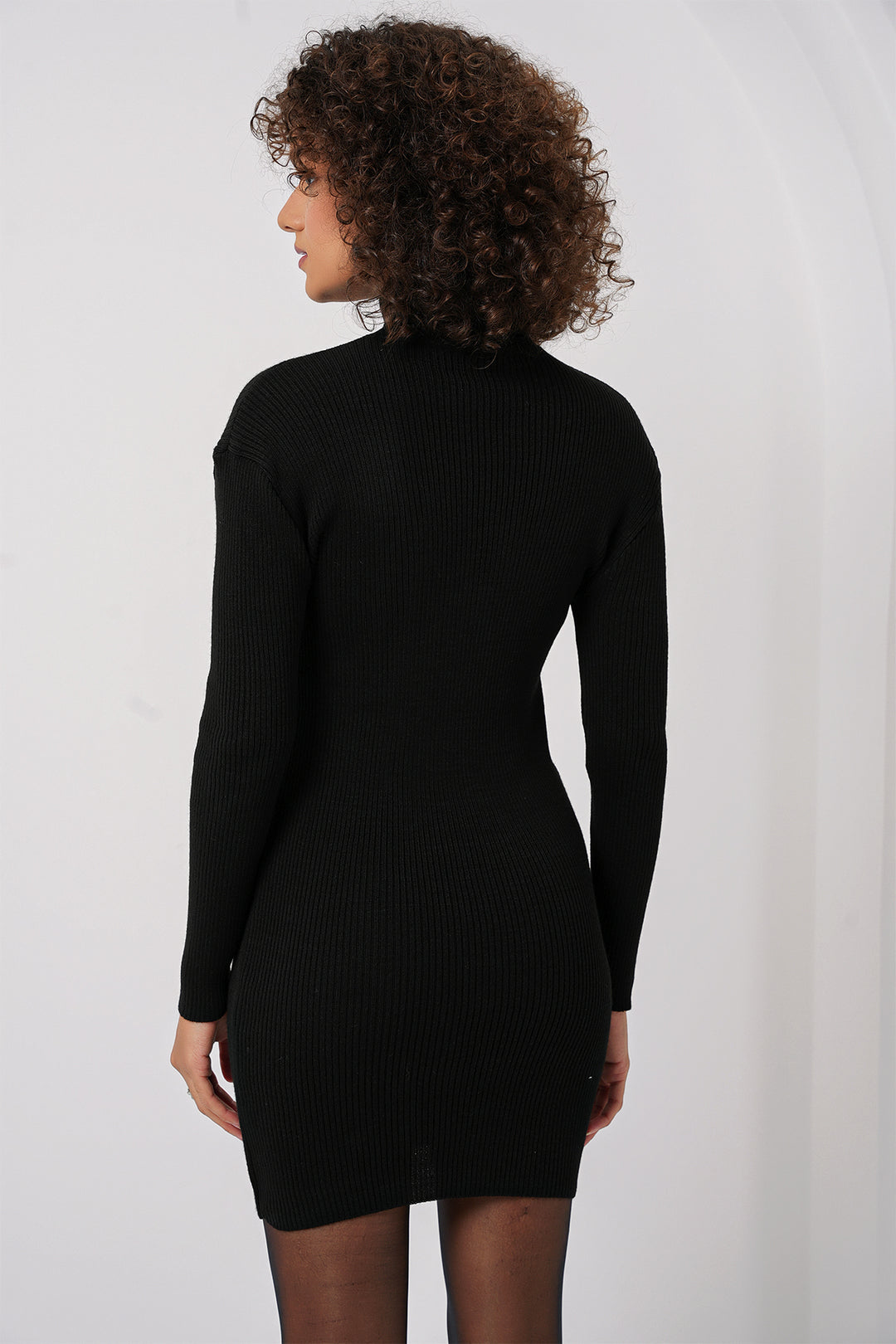 Bigdart 15797 Robe Tricot Col Montant - Noir