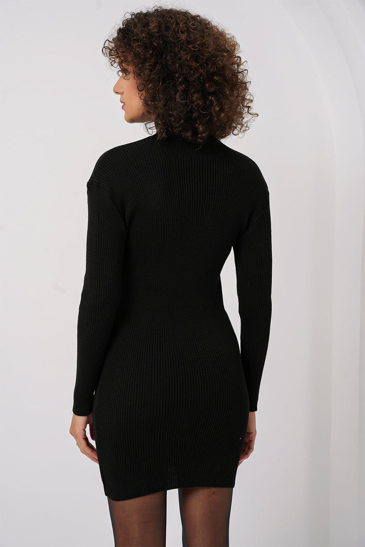 Bigdart 15797 Robe Tricot Col Montant - Noir