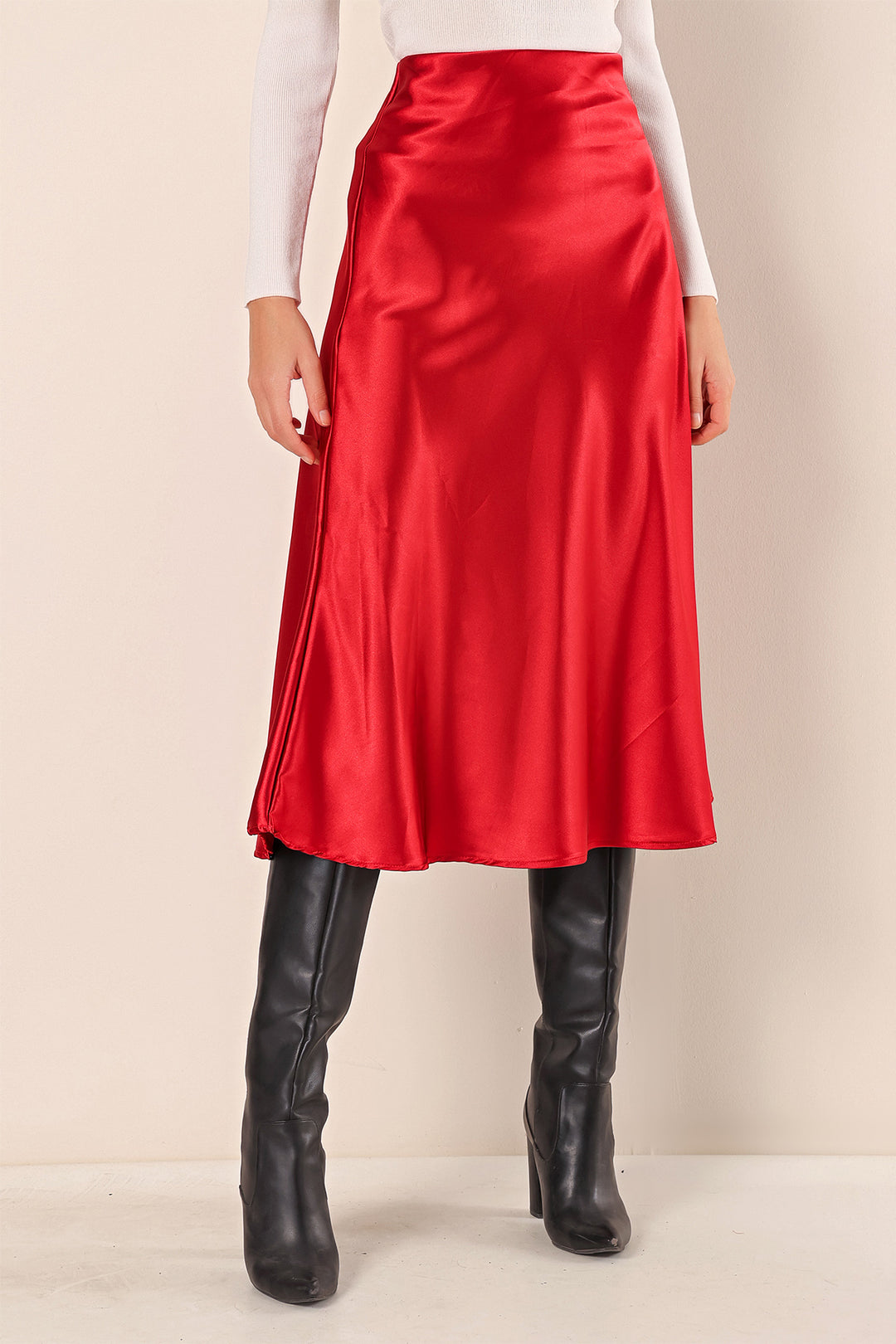 Bigdart 15806 Jupe en satin - Bordeaux