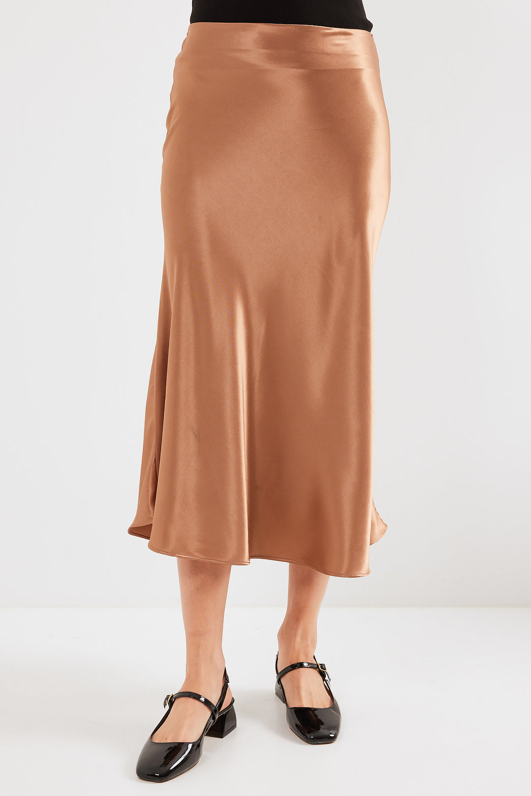 Bigdart 15806 Jupe en satin - Marron clair