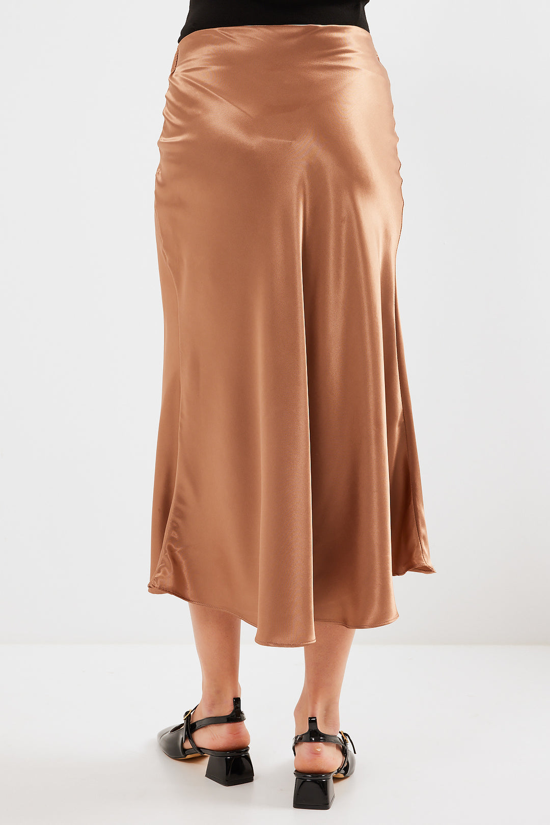 Bigdart 15806 Jupe en satin - Marron clair