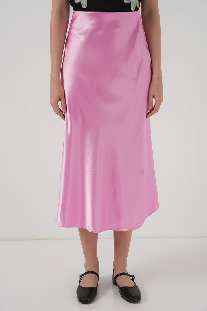 Bigdart Jupe en satin 15806 - Rose