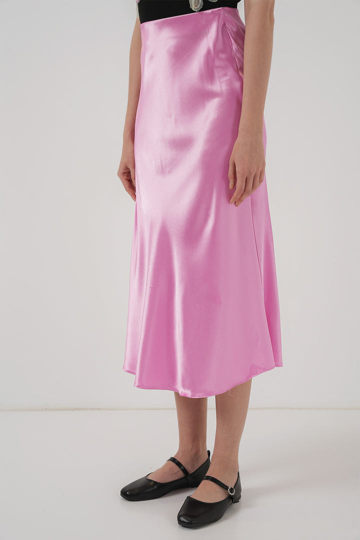 Bigdart Jupe en satin 15806 - Rose
