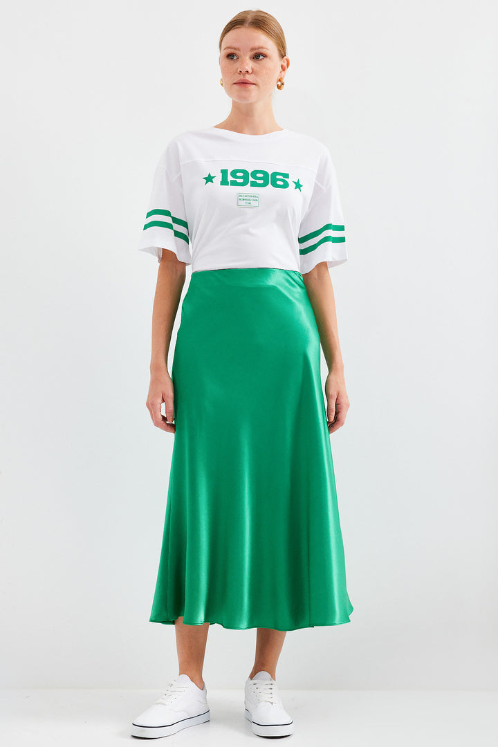 Bigdart 15806 Jupe en satin - Vert