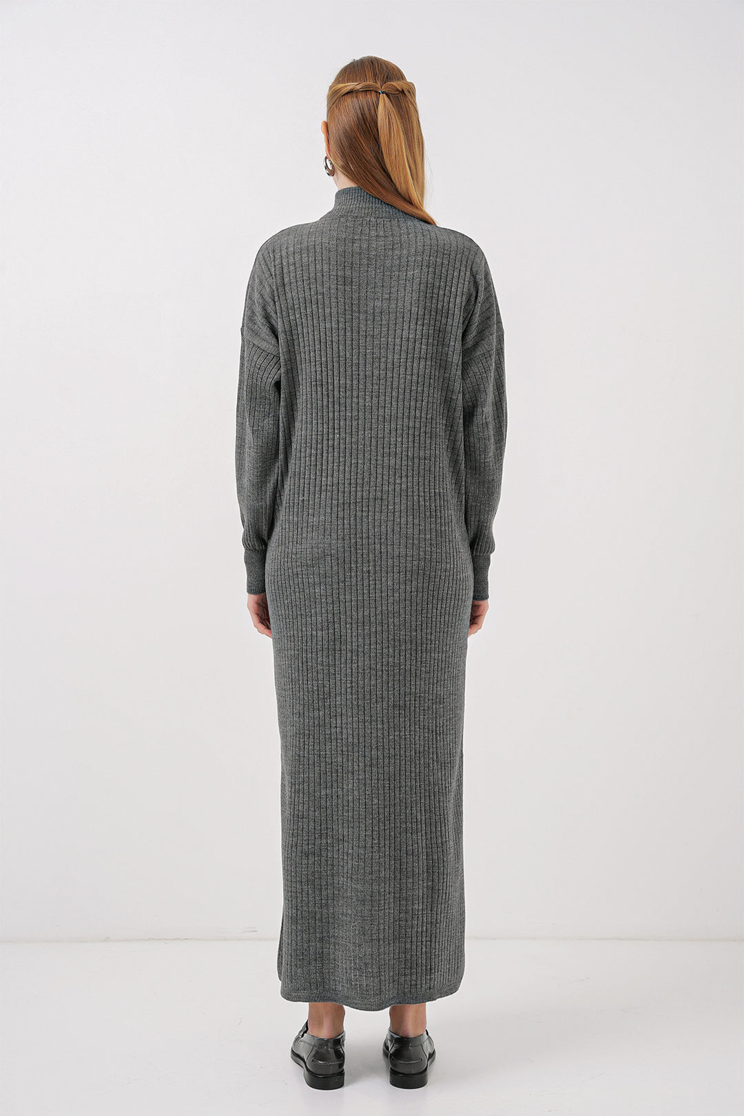 Bigdart 15839 Robe Tricotée Longue - Anthracite