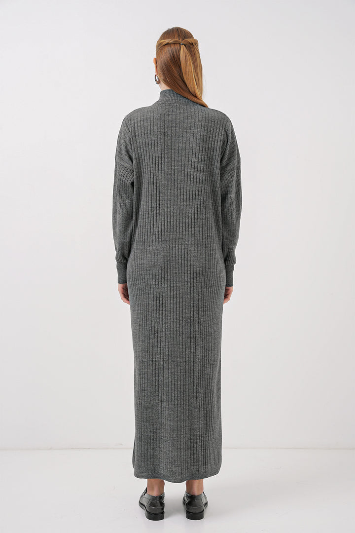 Bigdart 15839 Robe Tricotée Longue - Anthracite