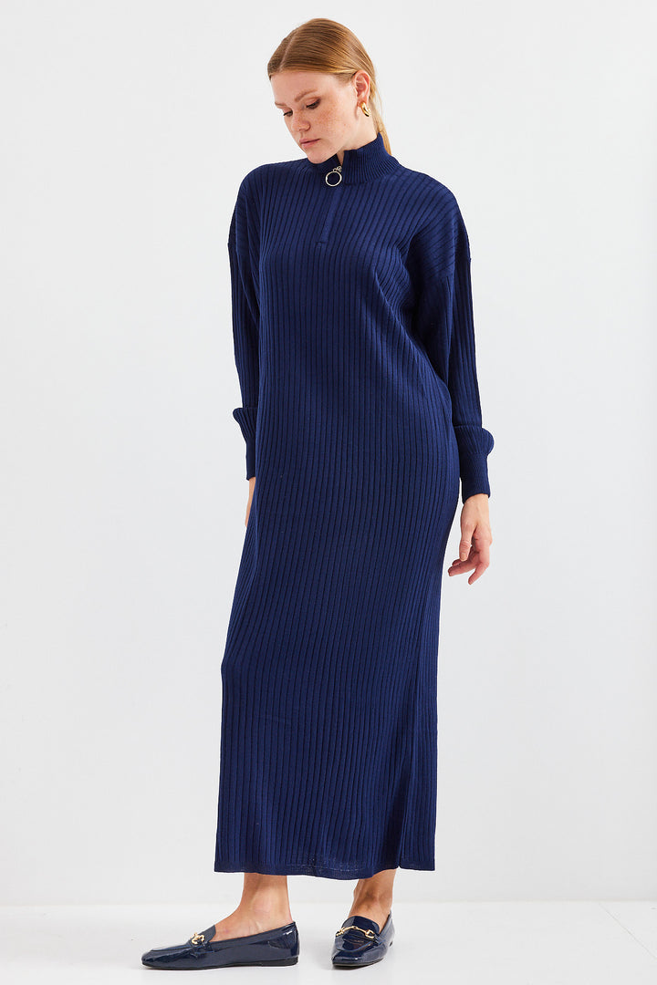 Bigdart 15839 Robe Tricot Longue - Bleu marine