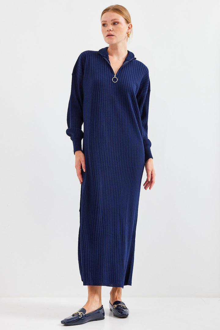 Bigdart 15839 Robe Tricot Longue - Bleu marine