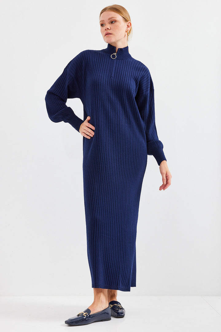 Bigdart 15839 Robe Tricot Longue - Bleu marine
