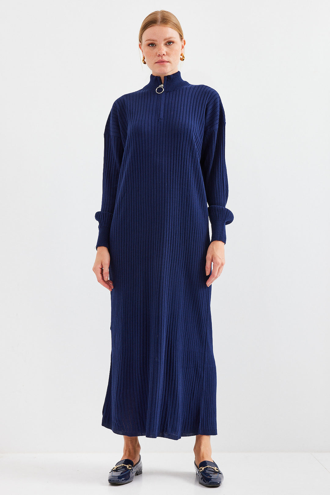 Bigdart 15839 Robe Tricot Longue - Bleu marine