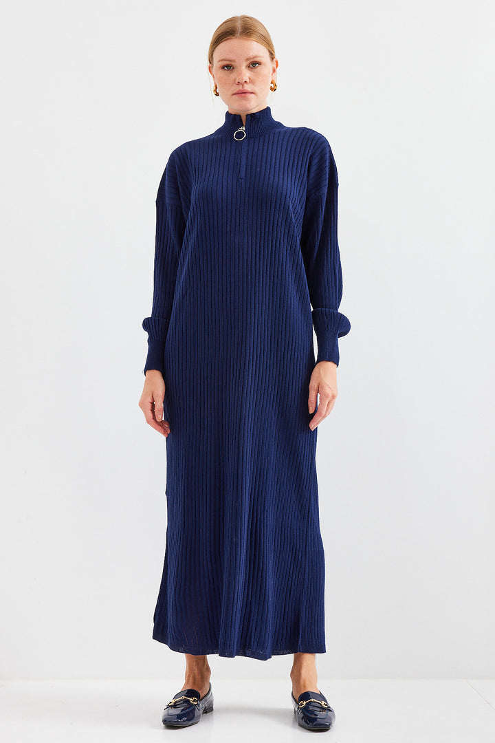 Bigdart 15839 Robe Tricot Longue - Bleu marine