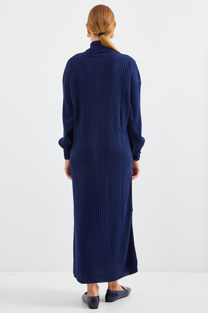Bigdart 15839 Robe Tricot Longue - Bleu marine