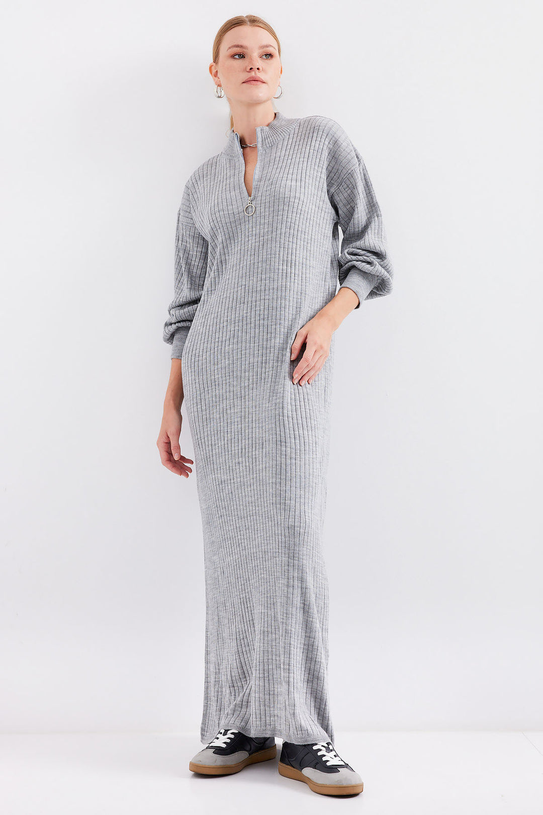 Bigdart Robe en tricot 15839 - Gris