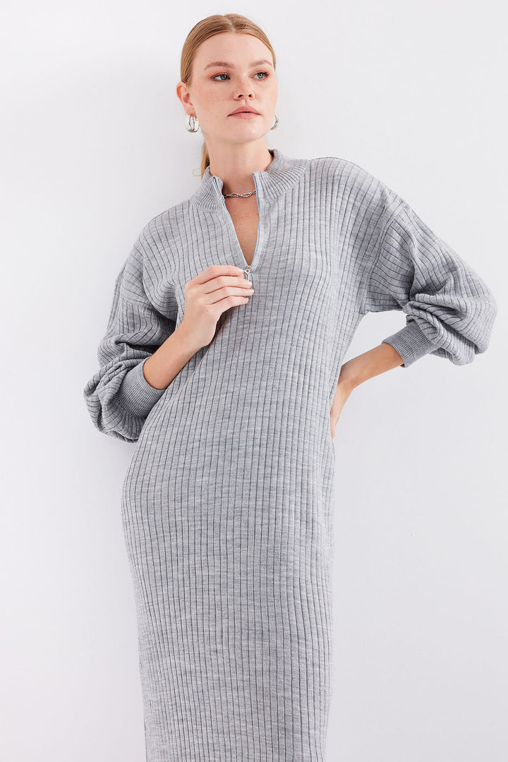 Bigdart Robe en tricot 15839 - Gris