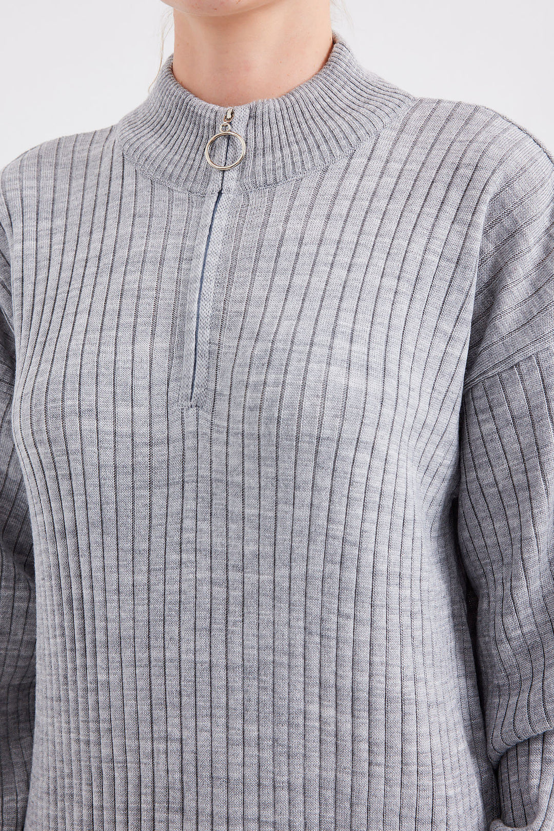 Bigdart Robe en tricot 15839 - Gris