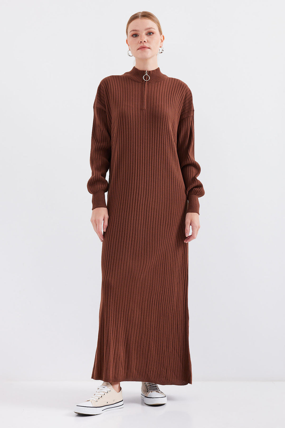 Bigdart 15839 Robe Tricot Longue - Marron